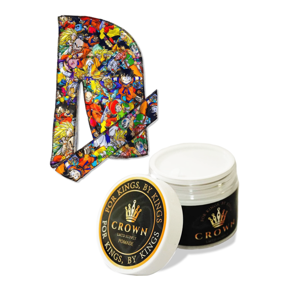 2pcs Set Anime Durag and 360 Wave Pomade - Strong Hold Hair Gel Wave Cream (DZB)