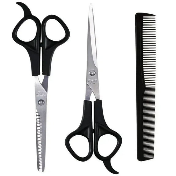 2pcs Hair Cuttig Scissors Professional Hair Shears Hair Scissors Hairdressing Scissors Black