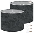 thumbnail image 1 of 2pcs Set Drum Lampshades (13"x 13"x 10"), Abstract Black White Line Subtle Texture Depth Fabric Large Replacement Shades for Table, Floor, and Pendant Lamps, Simple Assembly Needed., 1 of 8