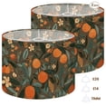 thumbnail image 1 of 2pcs Set Drum Lampshades (13"x 13"x 10"), Orange Fruit Floral Green Leaves Earthy Fabric Large Replacement Shades for Table, Floor, and Pendant Lamps, Simple Assembly Needed., 1 of 8