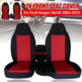 thumbnail image 1 of 2pcs/Set Fit for Ford Ranger 60/40 Highback 2004-2012,Car Pickup Truck Front Seat Covers Center (Console armrest Cover Not Included), Blacl+Red, 1 of 10