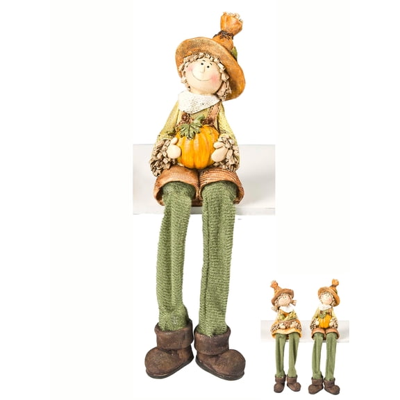 2pcs Set Harvest Scarecrow Shelfsitter by Ganz