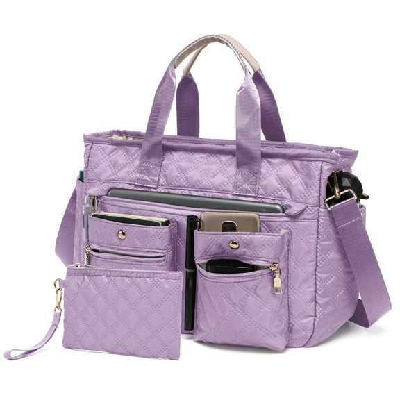 2pcs/Set Large Quilted Nylon Tote & Shoulder Bag | Spacious Crossbody Laptop Handbag for Women, Durable Hobo Messenger Purse for Work, Travel, Gym & Daily Essentials