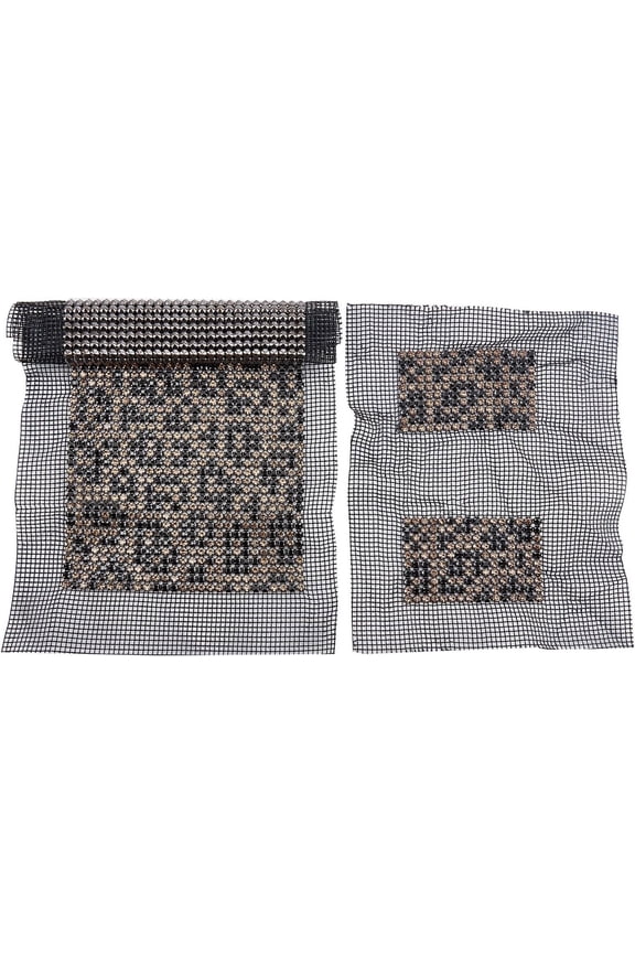 2pcs/Set Leopard Diamond Sparkling Rhinestone Mesh Sheet Bling Rhinestone Sheet DIY