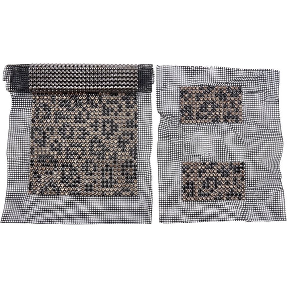 2pcs/Set Leopard Diamond Sparkling Rhinestone Mesh Sheet Bling Rhinestone Sheet for Glitter Purse Making Rhinestone Mixed Color