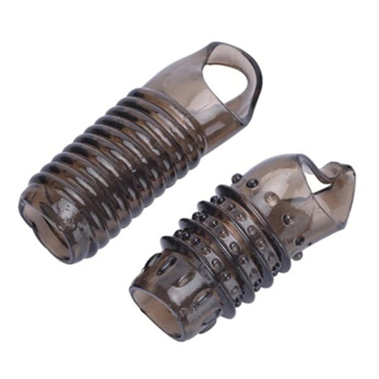 Set of Male Penis Ring Sleeves Silicone Ribbed Partner Enhancement Sexual toy