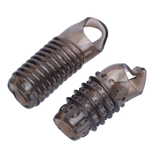 Set of Male Penis Ring Sleeves Silicone Ribbed Partner Enhancement Sexual toy