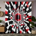 thumbnail image 1 of 2pcs Set Modern Geometric Curtains Black & White Rod Pocket Design for Easy Hanging for Living Room Bedroom Kitchen Window Drape, 1 of 5