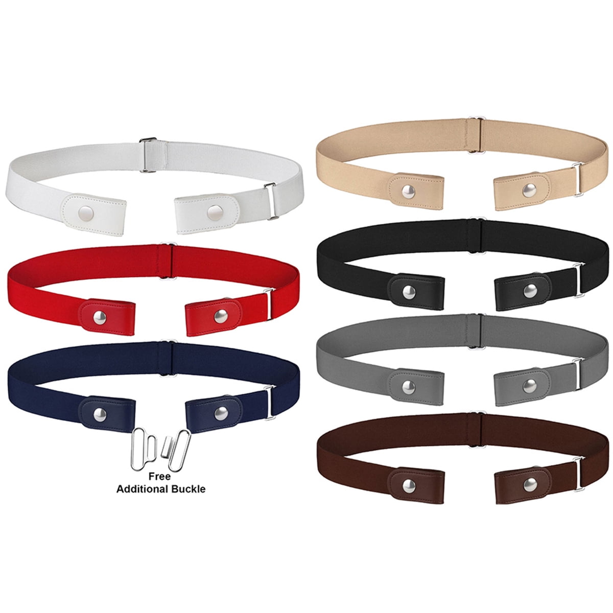 2pcs Set No Buckle Stretch Belt for Women Men Boy Girl  display picture 1