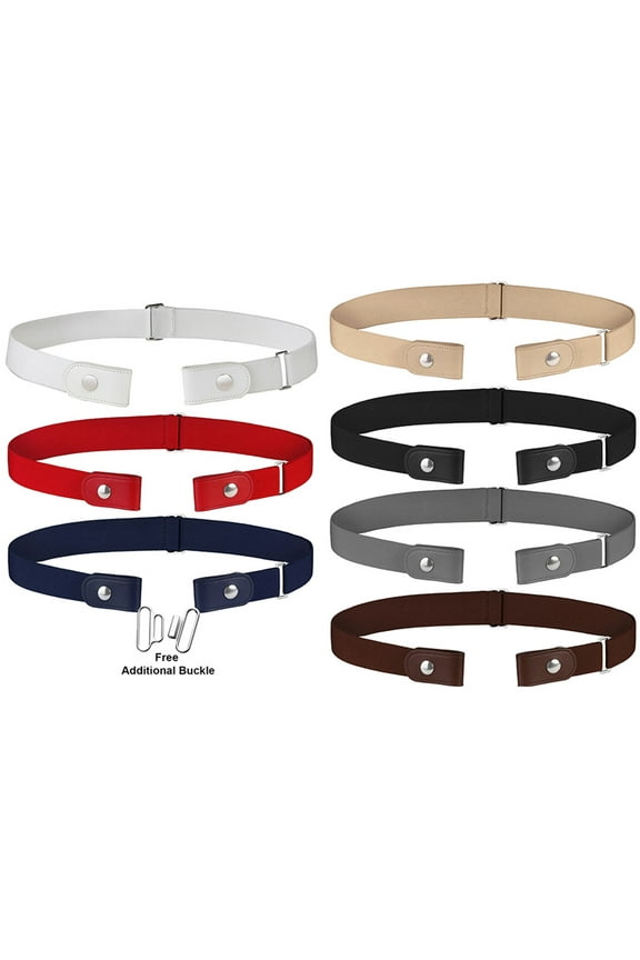 2pcs Set No Buckle Stretch Belt for Women Men Boy Girl Elastic Waist Invisible Belt for Jeans/Pants