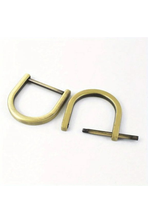 2pcs Shackle Screw D Rings U Shape D-Ring Replacement for Purse Keychain Strap Buckle