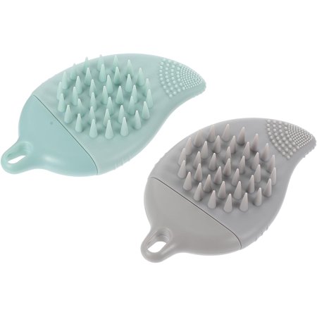 2pcs Shampoo Massage Brush Kid Shampoo Bath Scrubber for Body Hair Scrubber Silicone Scrubbers Scalp Massage Brush Silicone Massage Brushes Kids Shampoo Brushes Scalp