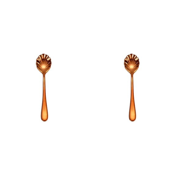 2pcs Shell Shape Stainless Steel Sugar Spoon, Clearance, Small Spoons for Dessert Tiny Jelly Spoon Salt Spoon Mini Espresso Spoons Tea Spoons Vintage Stirring Spoons for Chocolate, Dishwasher Safe(D)