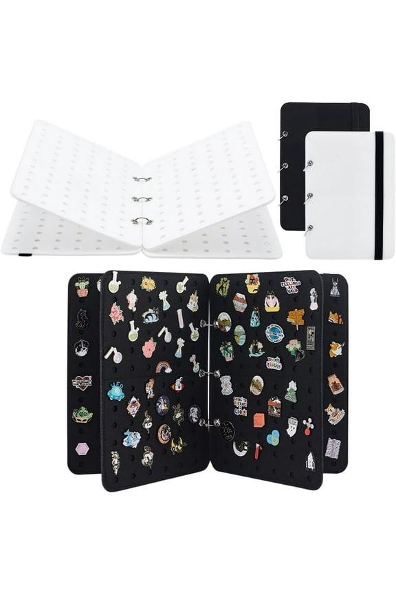 2pcs Shoe Charms Organizers 288 Holes Croc Charms Holder Shoe Charm Collection Booklet with 4 Pages Shoes Decorations Display Croc Charm Holders Portable Decoration Display Book DIY