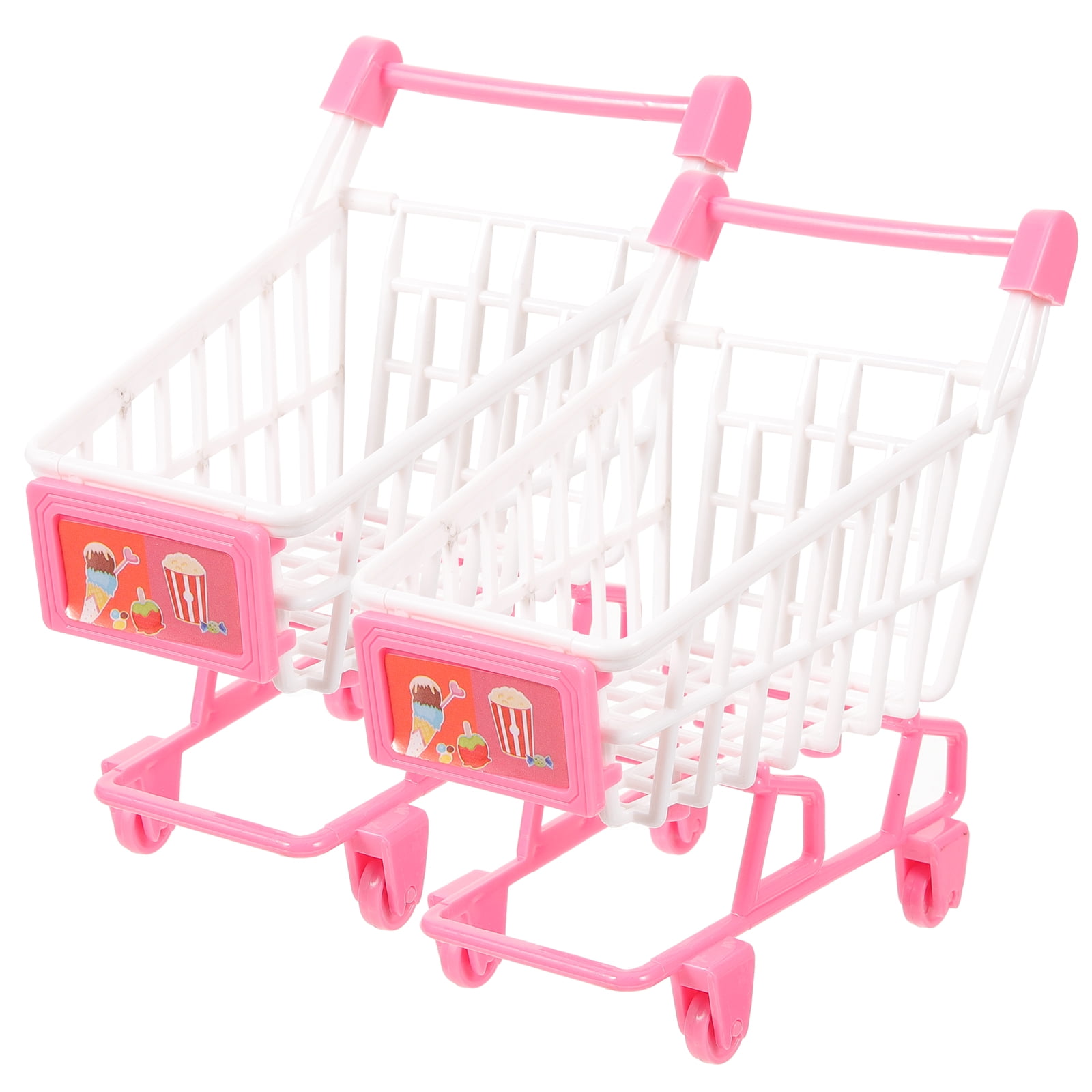 2pcs Shopping Cart Toys Kids Grocery Cart Toy Simulation Cart Toy