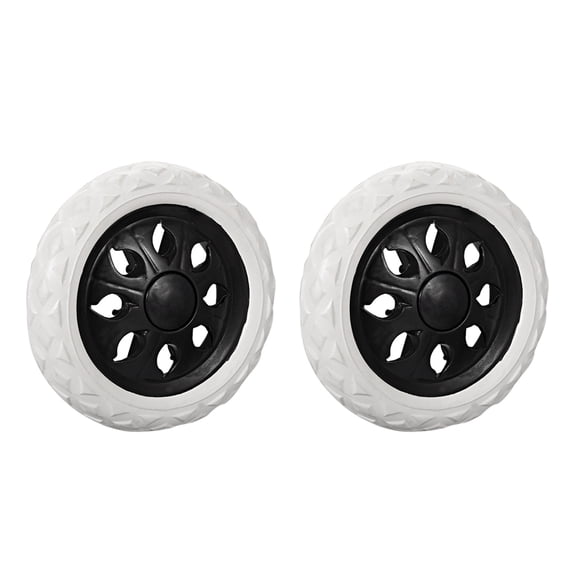 2pcs Shopping Cart Wheels Trolley Caster Replacement 6.5 Inch Dia Rubber Foaming Black