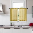 thumbnail image 1 of 2pcs Short Kitchen Curtains Sheer Cafe Curtain for Window Over Sink,Farmhouse Short Tier Curtains Rod Pocket Semi Sheer Half Kitchen Curtain Burlap Light Filtering Thick Linen Drapes for Bathroom, 1 of 8
