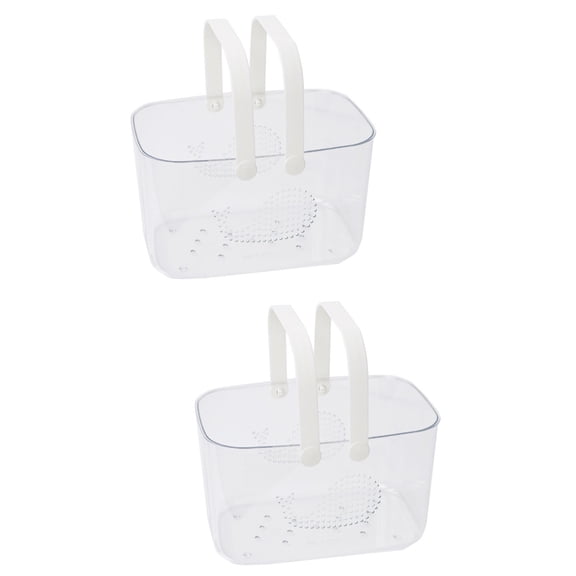 2pcs Shower Basket Bathroom Plastic Basket Portable Shower Tote Basket for Home
