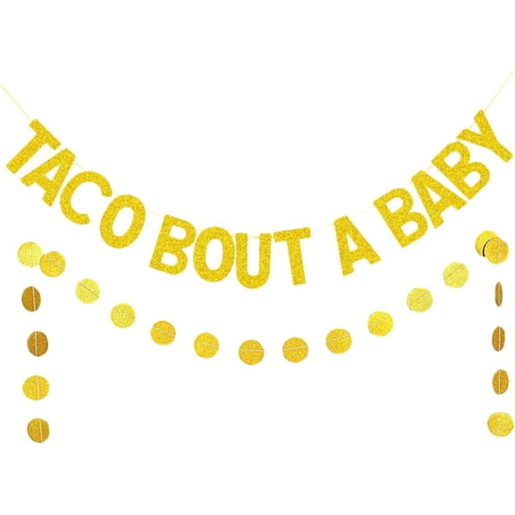 2pcs Shower Decorative Banners Taco Carnival Theme Paper Hanging Bunting for Supplies and Photo Props