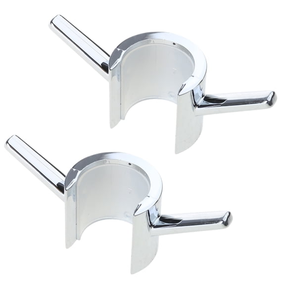 2pcs Shower Rod Utility Hook Space Saving Towel Holder for Home Organization