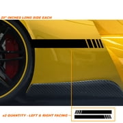 2pcs Side Racing Sport Stripe Body Graphic Car Vinyl Decor Sticker Decals - 20" Inches Long Side Each