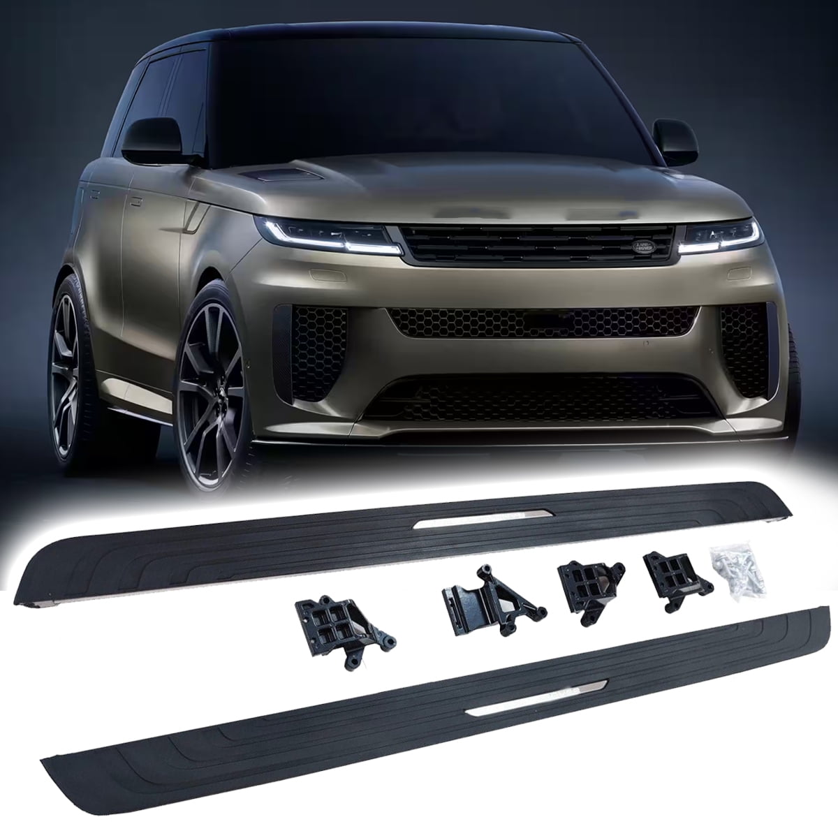 Pedane laterali per Chevy Equinox 2018-2024, pedane laterali e pedane in alluminio, quadrate, colore nero, confezione da 2 pezzi