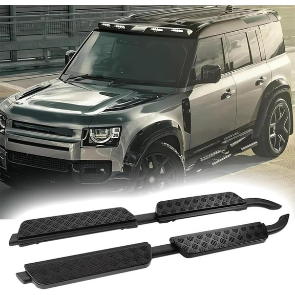 2pcs Side Step fit for Land Rover Defender 110 130 2020-2024 L663 4door Running Board Pedal Rail Board (Vintage Style)