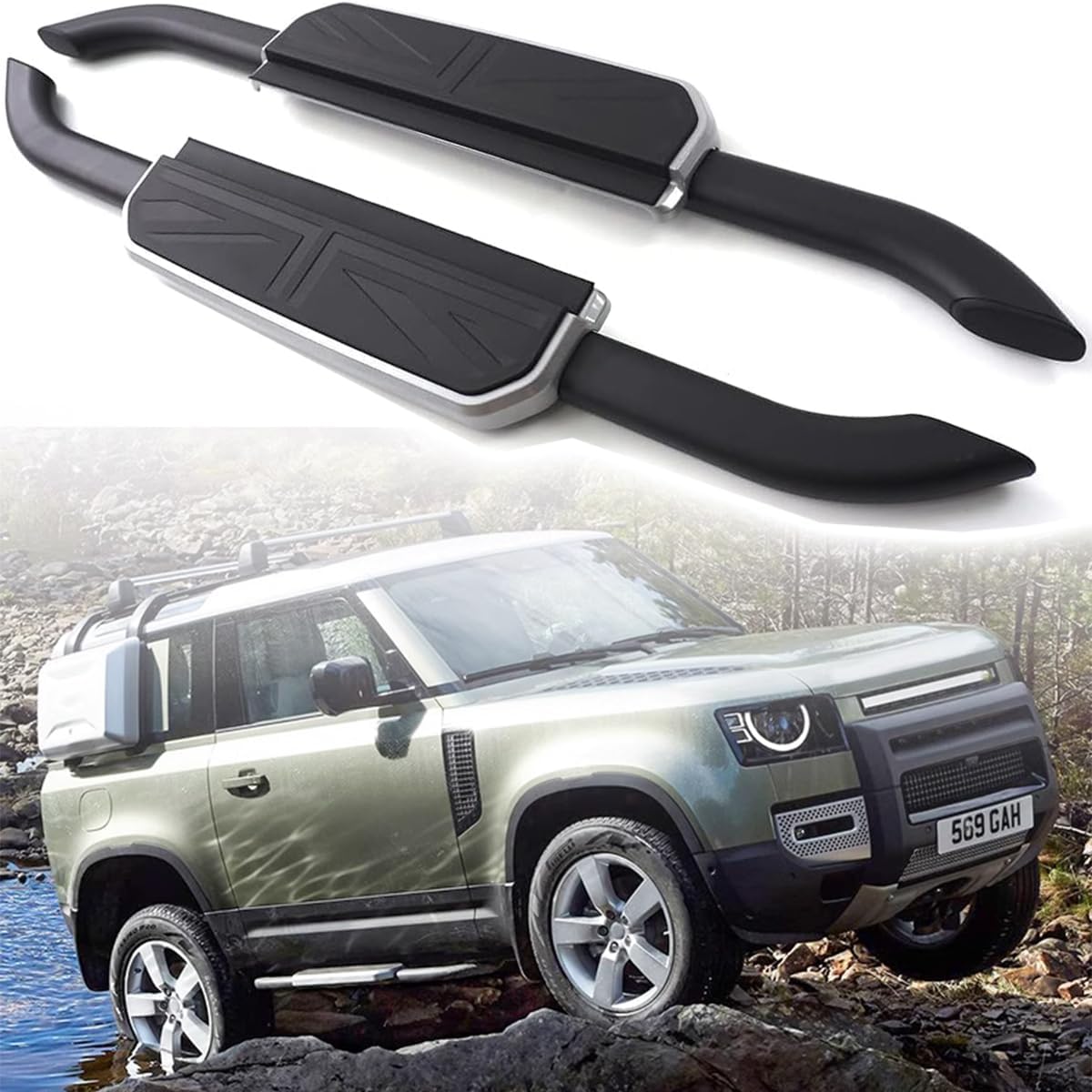 2pcs Side Step Fit For Land Rover Defender 90 2020 2024 L663 2door 