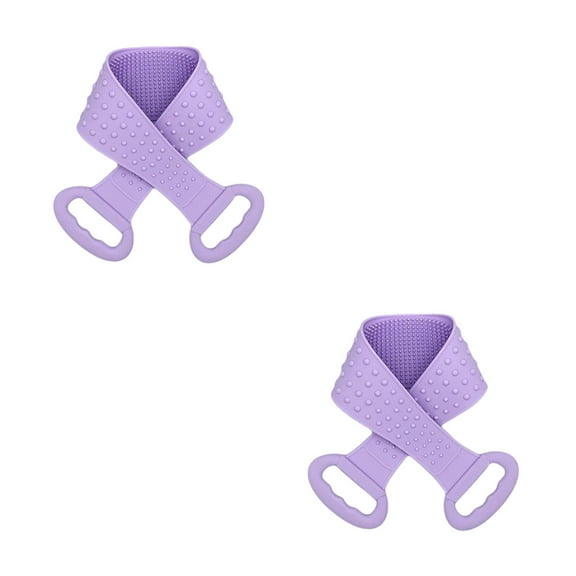 2pcs Silicone Back Scrubber Exfoliating Back Scrubbers Strap Exfoliating Silicone Bath Body Brush Pad for Exfoliating Skin Cellulite Spa Washing(Random Style)