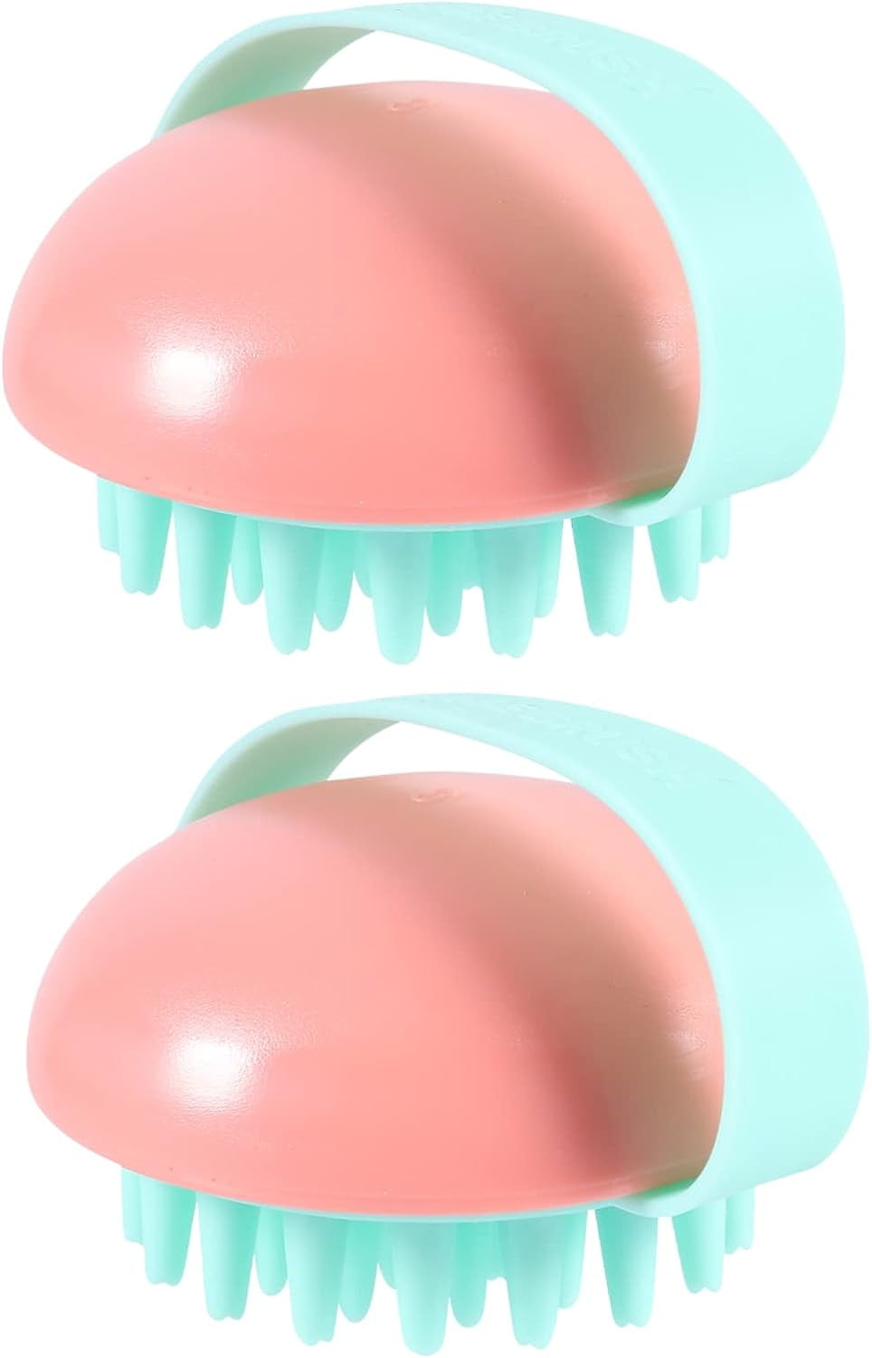 2pcs Silicone Bath Brush Body Exfoliator Brush Hair Scalp Massager Hair