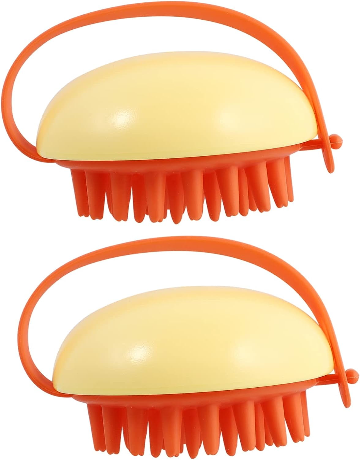 2pcs Silicone Bath Brush Hair Massager Bath Scrubber Scalp Shampoo