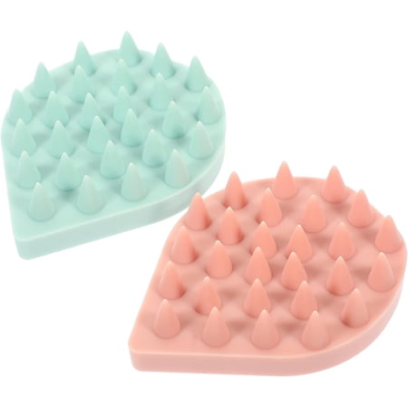 2pcs Silicone Bath Brush Silcone Body Scrubbers Handheld Shampooer Clean Shampoo Bath Silicone Brush Body Bath Brush Scalp Cleansing Brush Hair Care Silicon Bath Brush Scalp Brush