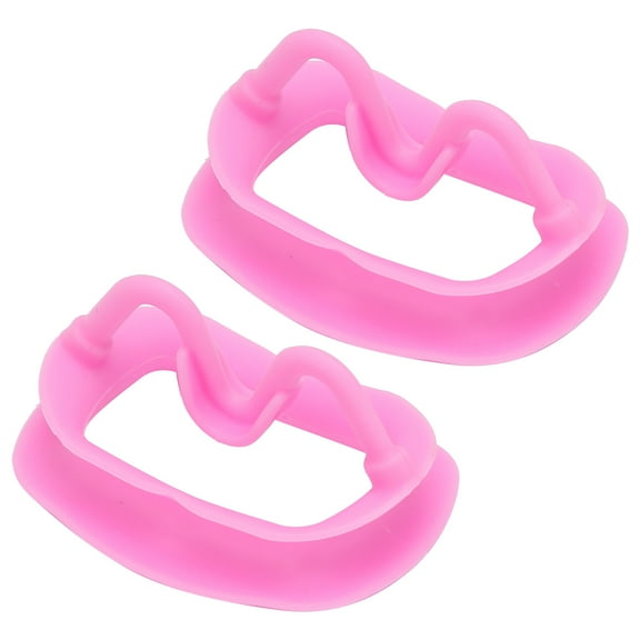 2pcs Silicone Cheek Retractor Reusable Portable Dental Mouth Opener for Oral InspectionPink