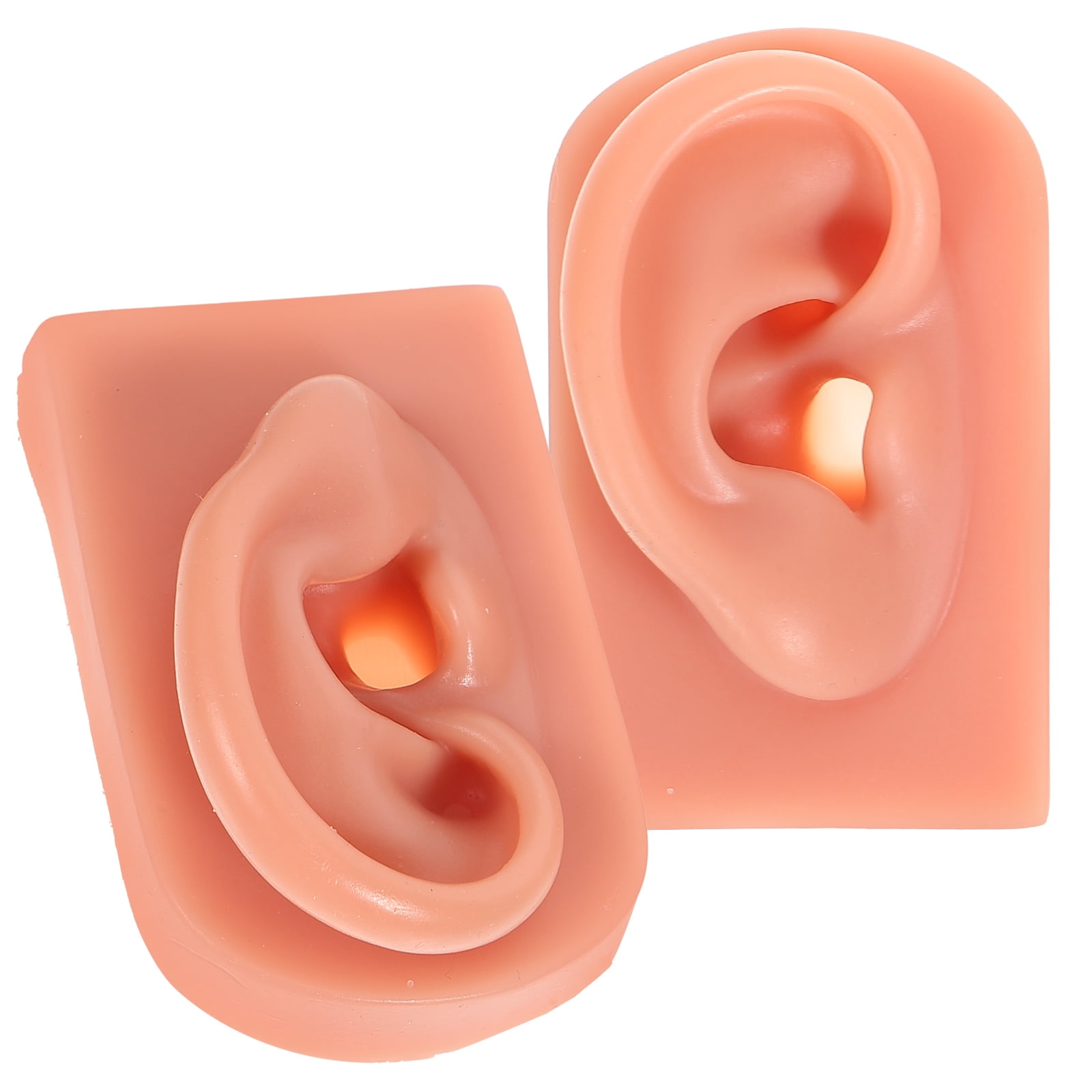 2pcs Silicone Ear Piercing Models Practice Piercing Ears Artificial Ear Teaching Supplies