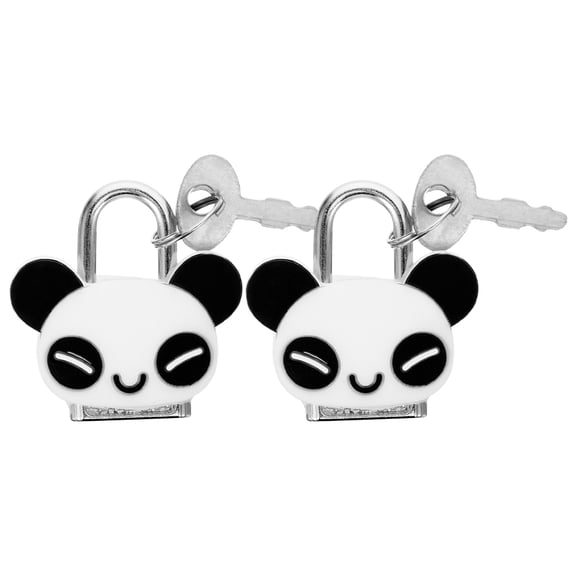 2pcs Silicone Padlock Cute Panda Diary Book Locks Suitcase Locks Keepsake Chest Lock Tiny Luggage Lock With Key Pegboard Lock Luggage Small Locks