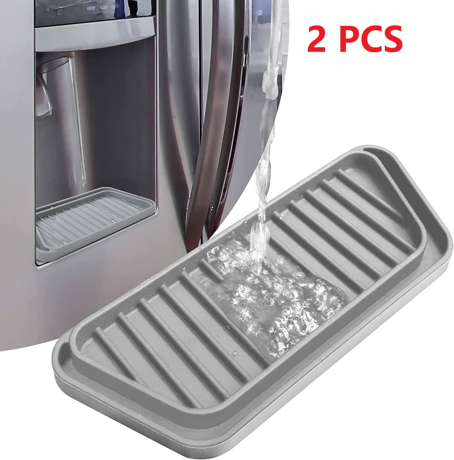 2pcs Silicone Refrigerator Drip Tray, Refrigerator Drip Catcher Tray
