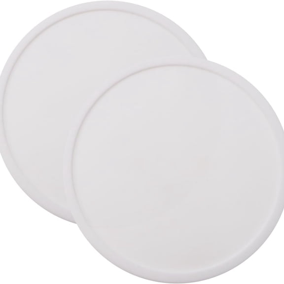 2pcs Silicone Round Bar Coaster Tea Coaster Modern Cup Drink Mat Plate Creative Rug Mug Pad for Table Countertop Desk Cold Hot Drink Beverage Coffee Tea Kitchen Home D r (White)