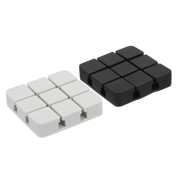2pcs Silicone Self-adhesive Cable Manager Practical Square Shape Cable Holder