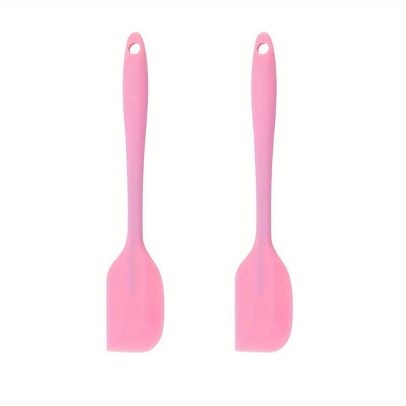2pcs Silicone Spatula, Silicone Spatula Scraper, Mini Silicone Spatula, Jam Spatula, High Temperature Resistant Cream Spatula, Stirring And Baking Tool, Kitchen Utensils, Apartment Essentials