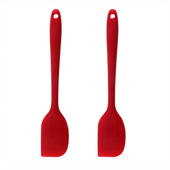 2pcs Silicone Spatula, Silicone Spatula Scraper, Mini Silicone Spatula, Jam Spatula, High Temperature Resistant Cream Spatula, Stirring And Baking Tool, Kitchen Utensils, Apartment Essentials
