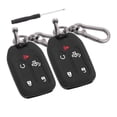 thumbnail image 1 of 2pcs Silicone for Smart Key Fob Case Cover for Chevrolet Silverado 1500 2019-2022 Key Protector Keyless with Keychain Black, 1 of 6