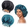thumbnail image 1 of 2pcs Silk Bonnet For Curly Hair - Large Double-Layer Adjustable Braid Bonnet For Sleeping, Soft Sleep Cap For Women, 1 of 7