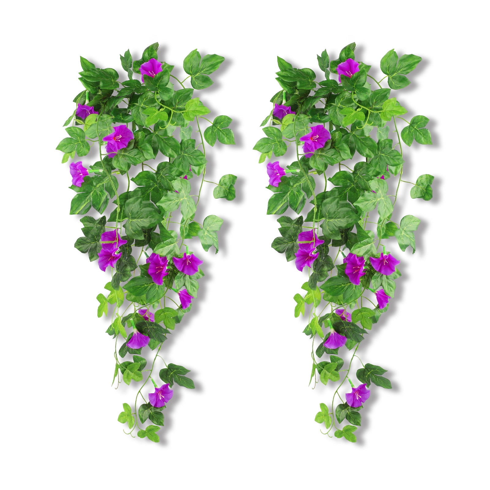  FERIAL Artificial Vines for Decoration with Flowers 2 Pcs  Hanging Plants Silk Garland White Morning Glory Vine Artificial Plants  Outdoors 15Feet Fake Vine Plants for Wedding Indoor Wall Fence Baskets 