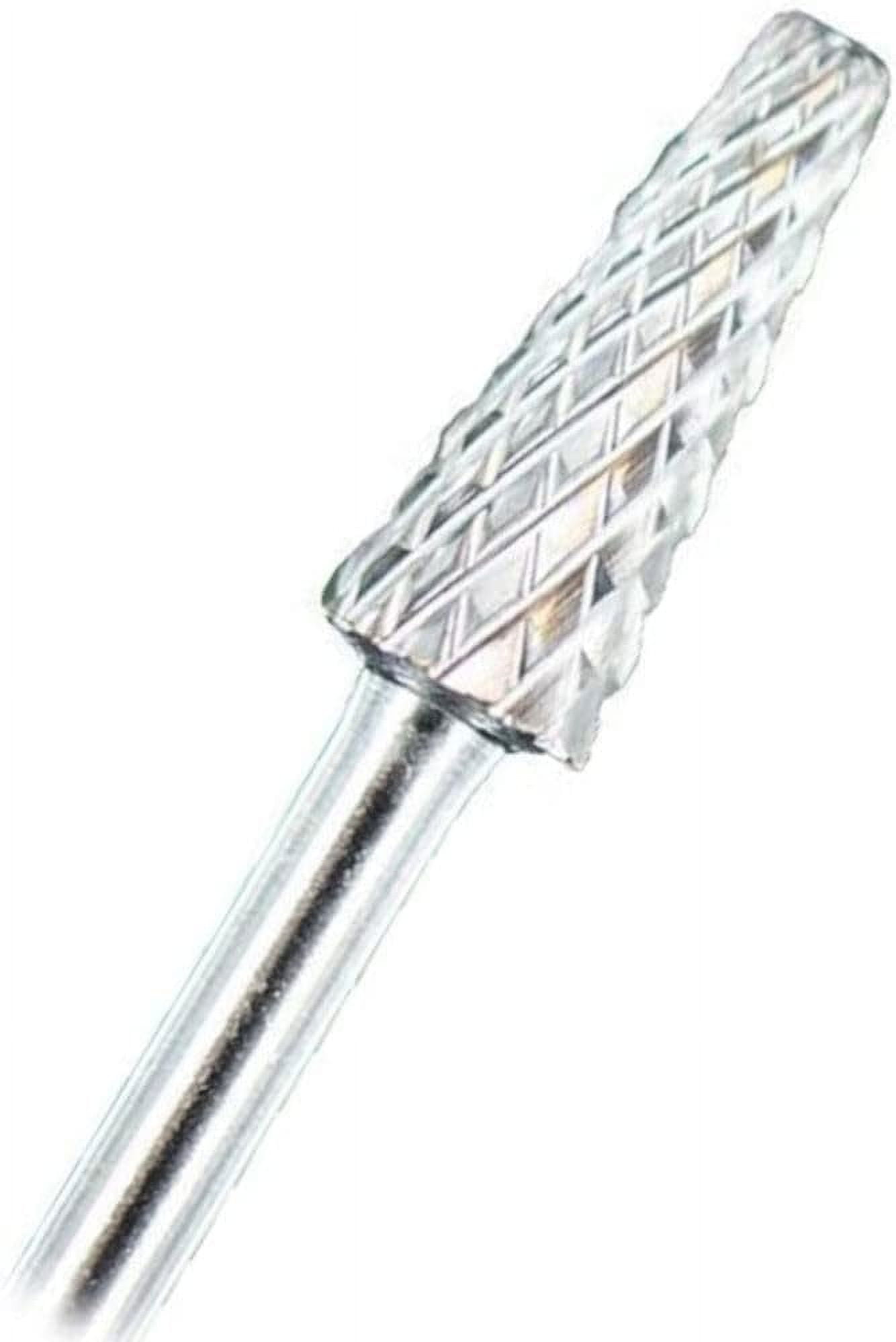 2pcs Silver Carbide Cone Bit Clean Under Nail File and Shape Cuticle