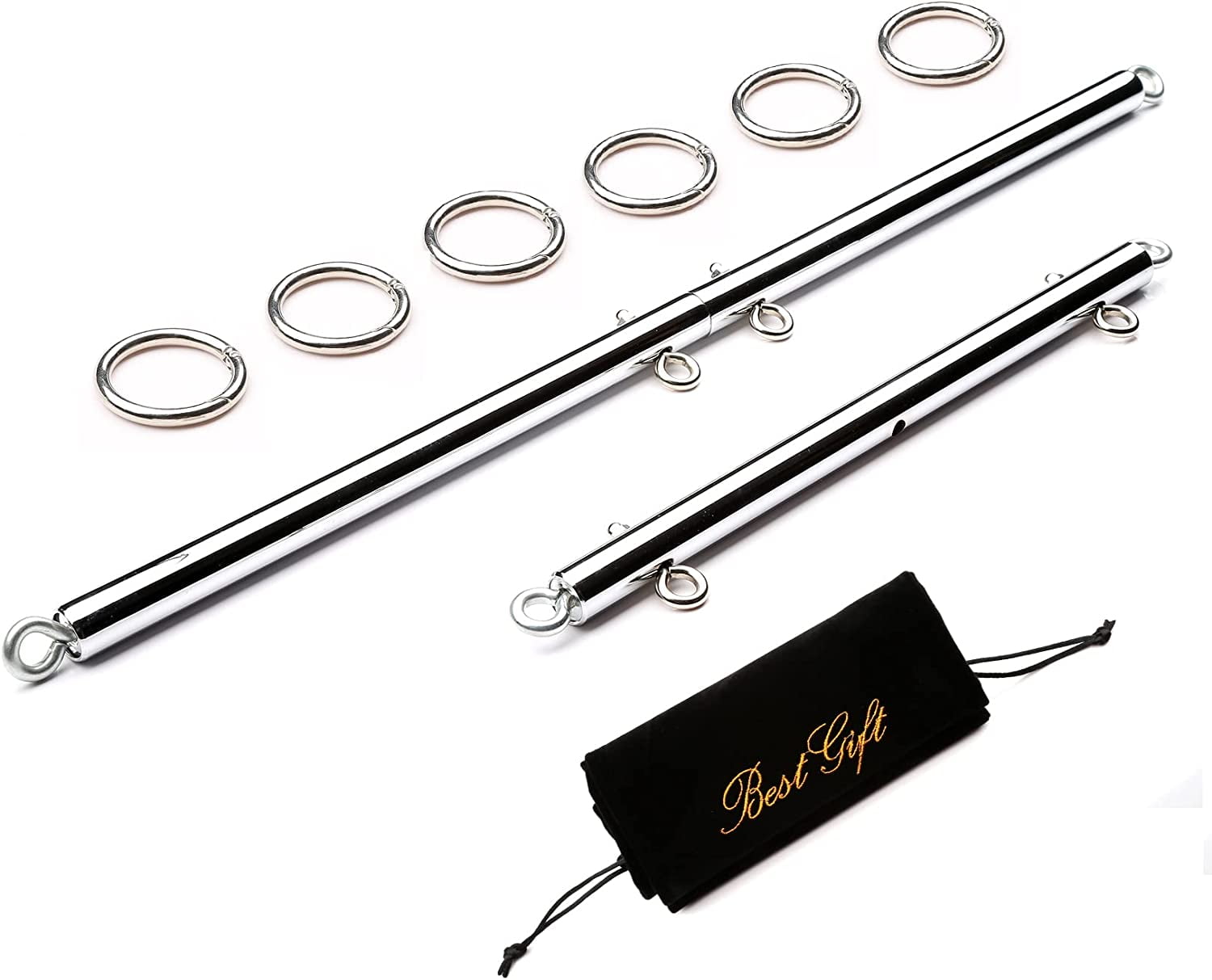 Sovyime Expandable Spreader Bar With Fur Straps - Glute & Leg Workout Gear For Home Gyms