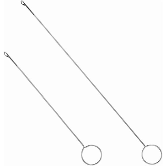 2pcs Silver Iron Drawstring Threader Tool for Sewing Craft Projects