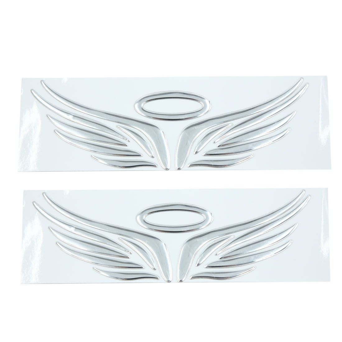 Ab Wing Sticker Unique Bargains Sticker 3D Reflective Decal 2pcs Silver Tone Angel ...