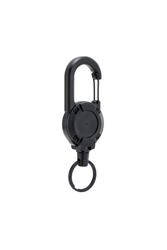 2pcs Simple Classic Black Round Carabiner Backpack Buckle Retractable Rebound Easy-to-Pull White Sports Keychain