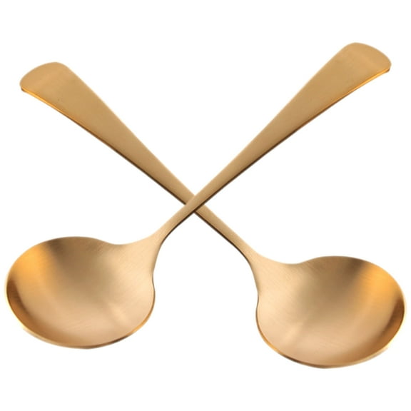 Golden Copper Spoons for Home Cooking and Serving, Simple Stylish Design