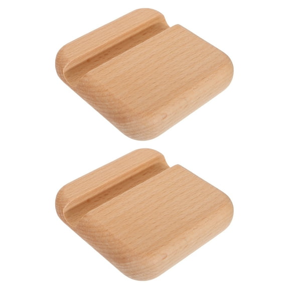 2pcs Simple Style Cellphone Holders Premium Wood Phone Stands Phone Supporters